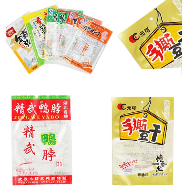 Cooked Food Custom Plastic Bags Solvent Free Lamination Three Side Seal
