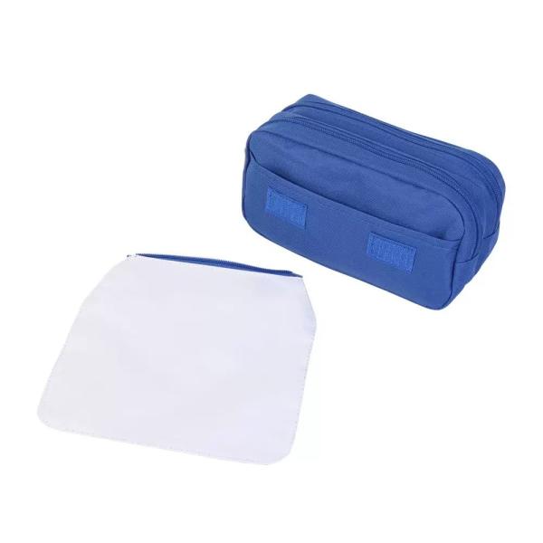 Sac cosmétique personnalisé en polyester imprimable en blanc sac crayon en sublimation