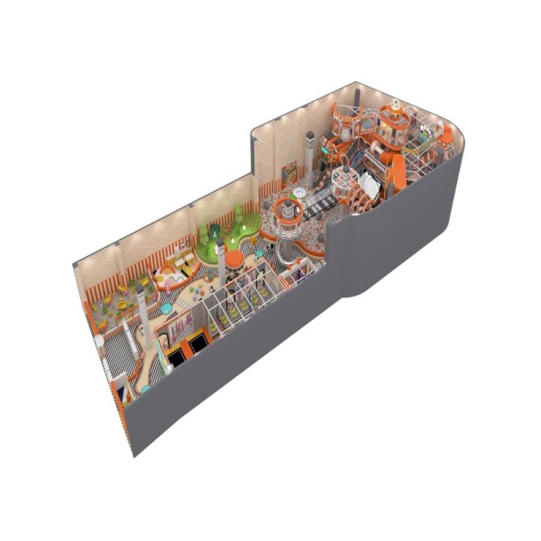 Futuristic Theme Indoor Trampoline Playground Multi Tier With Custom Graphics