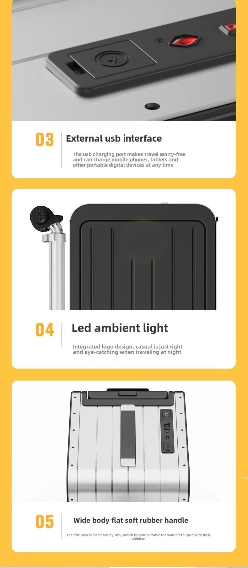 2025 Top Sale Unisex 20-inch  Smart Suitcase, Rideable and Multifunctional, Universal Wheels, Unisex PC Luggage