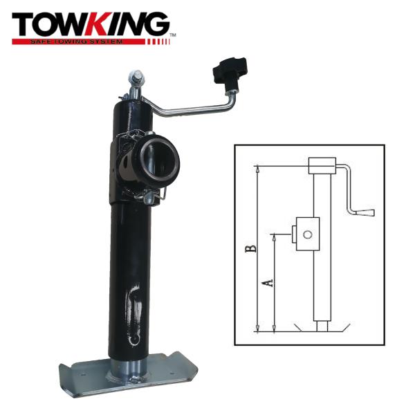 Pipe Mount Swivel Agriculture Trailer Jack 2000 Lbs Black Powder Coat