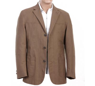 Europeo de encargo, sobresalido y obra clásica, traje para hombre de color caqui del algodón para el hombre maduro