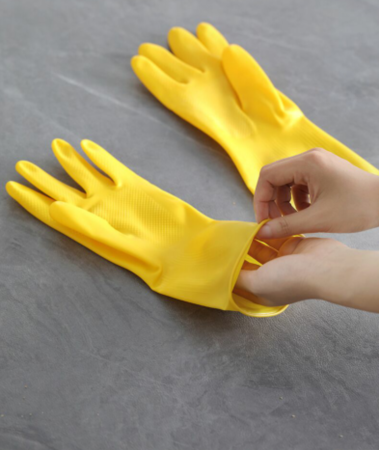 Waterproof Cleaning Latex Household Glove Flock Lining Chemical Resistant Latex Gloves