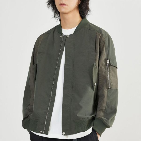 Factory Wholesale Men'S Plain Jacket Custom Logo Printed Baseball Jacket Zipper High Quality Plus Size Jackets for Men