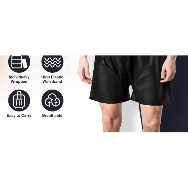 Disposable Men Boxer Shorts, Non Woven Male Underwear Patient for Travel Massage Individually Wrapped Individually Packing Of Disposable SPA Salon Male Short Pants Boxer Natural Massage Boxer Shorts