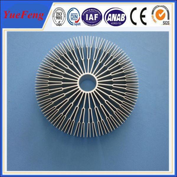 Aluminum alloys round 6082/ OEM sunflower heat sink,round aluminum extrusion heatsink