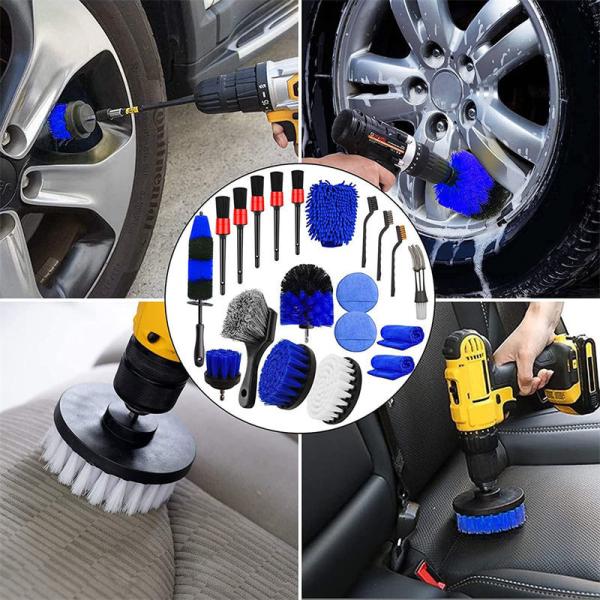 20pcs pneus de voiture roue nettoyage pinceau ensemble de détails Kit roues bord de forage détails pinces de lavage