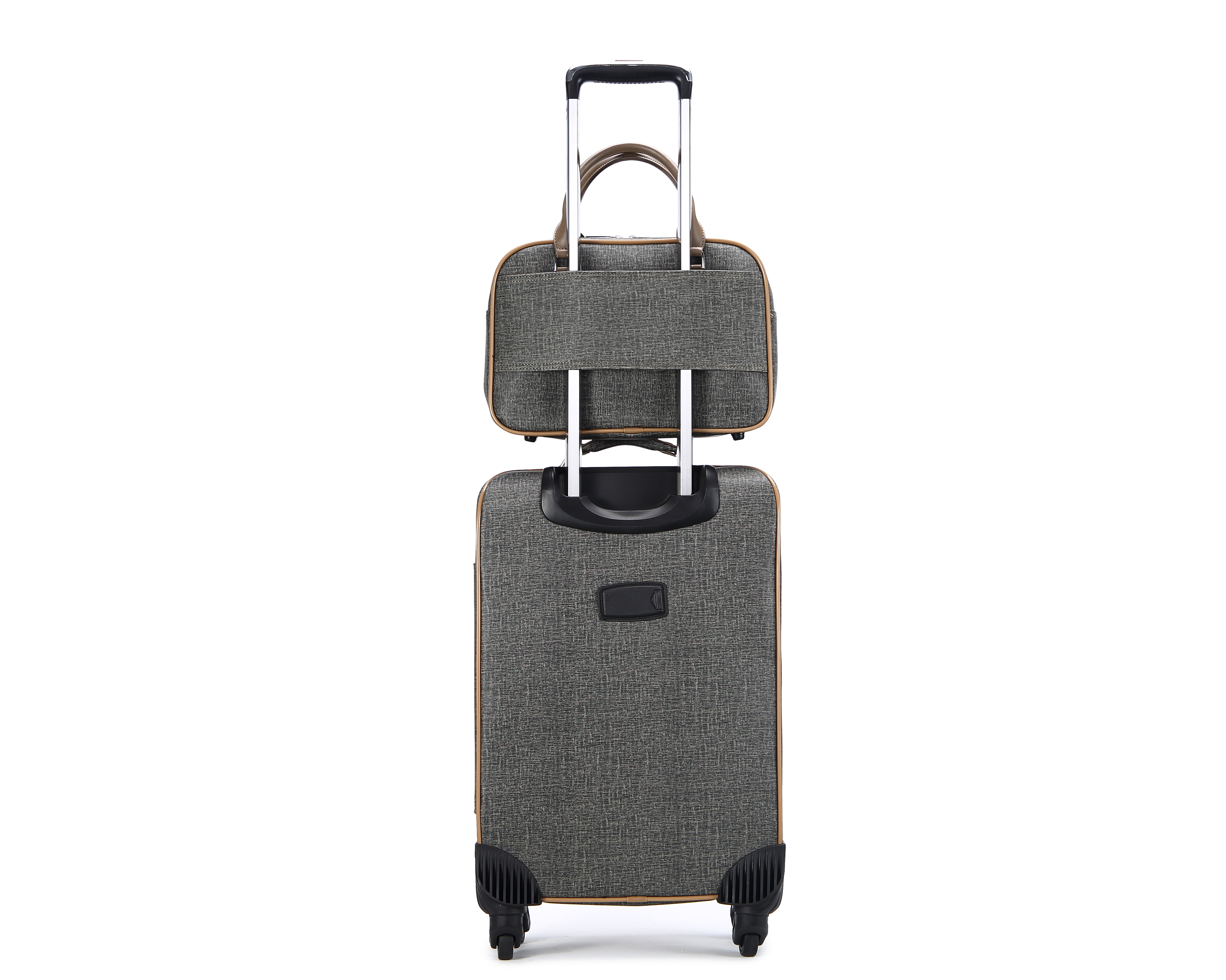 Luxury Modern Leather Luggage Bag Trolley Water Resistant Luggage With Spinner Caster