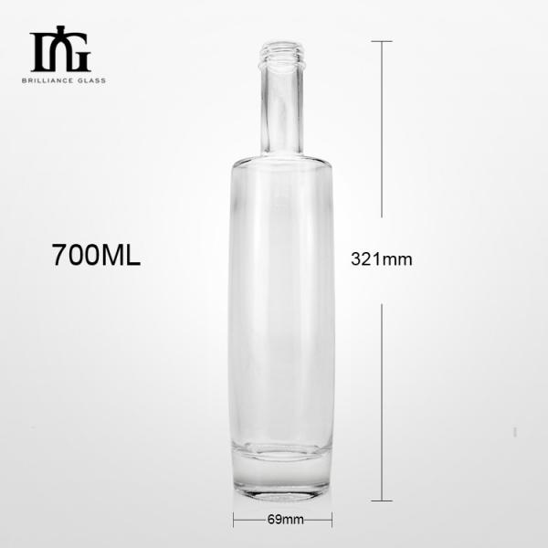 Clear Matte Black Glass Liquor Bottle 700ml 750ml for Nordic Gin Whiskey Vodka Spirit