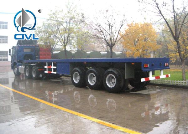 40 Feet Flatbed Semi Trailer Trucks 3 Axles Container Carrying Heavy Equipment Trailer
