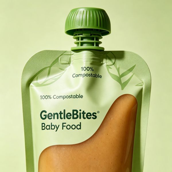 100% Compostable Baby Food Spout Pouch - Eco-Friendly Sustainable Packaging for Organic Purees