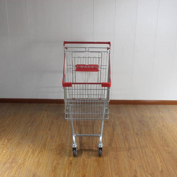 180L General store Galvanized European Market Supermarket Shopping Trolley with edge wrapping strips
