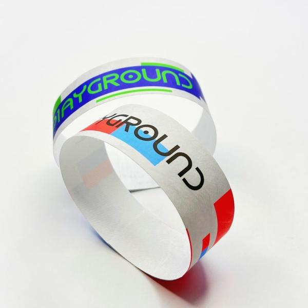 Waterproof Custom Logo Printing Tyvek Paper Wristbands for Event Party Meeting Access Control