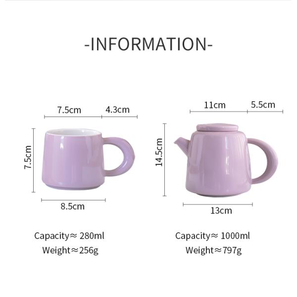 Порцелановый кофейный набор с современным дизайном чайник и милый чайник Капучино латте чашки