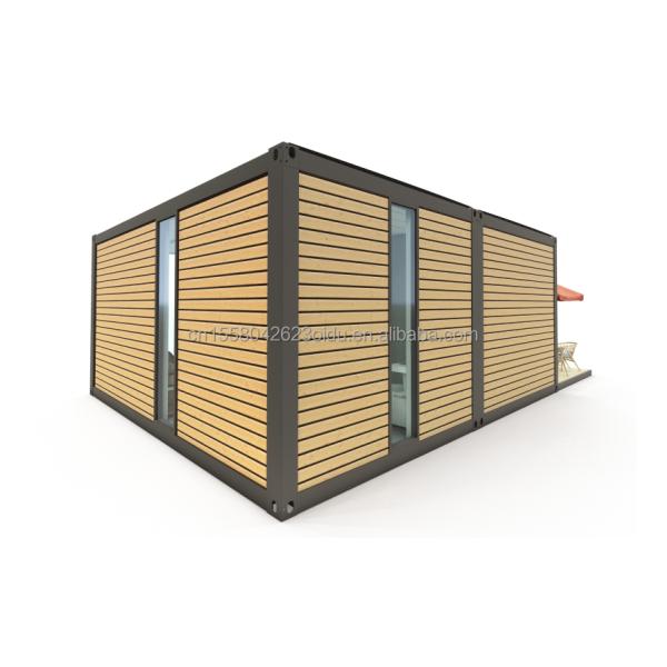 20 pies o 40 pies portable Casa pequeña prefabricada Villa de acero ligero Modular casas prefabricadas con tubos cuadrados de acero galvanizado