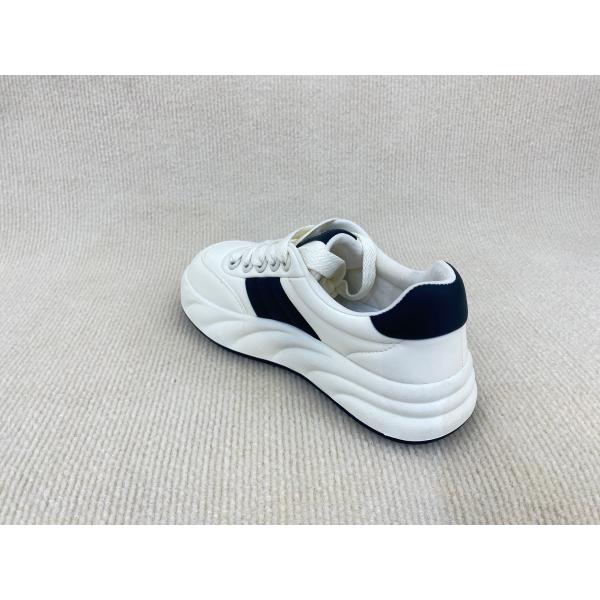 Breathable Microfiber White Platform Trainers With Flat Heel And Lightweight