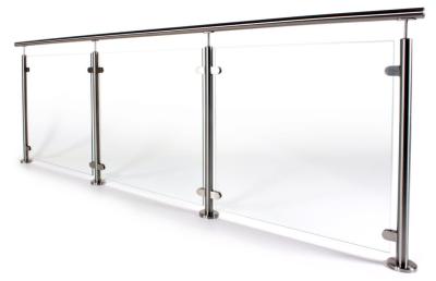 V2A / V4A Stainless Steel Railing Balusters , Commercial Glass Balcony Railing