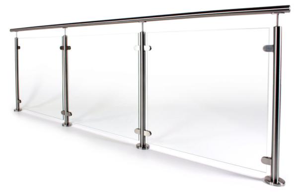 V2A / V4A Stainless Steel Railing Balusters , Commercial Glass Balcony Railing