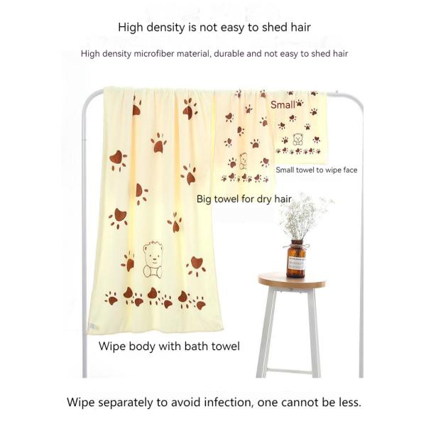 Inicio/Hotel Coral Fleece Soft Towel Set Microfibra Impresión de oso Toallas de baño de tres piezas