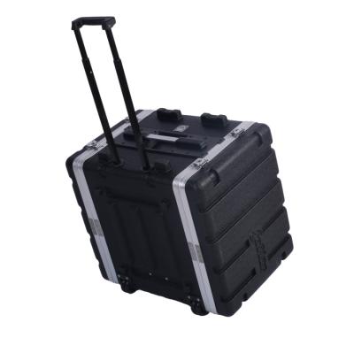 8U 19 Inch Rolling Rack Case Durable ABS Rack Amplifier Case
