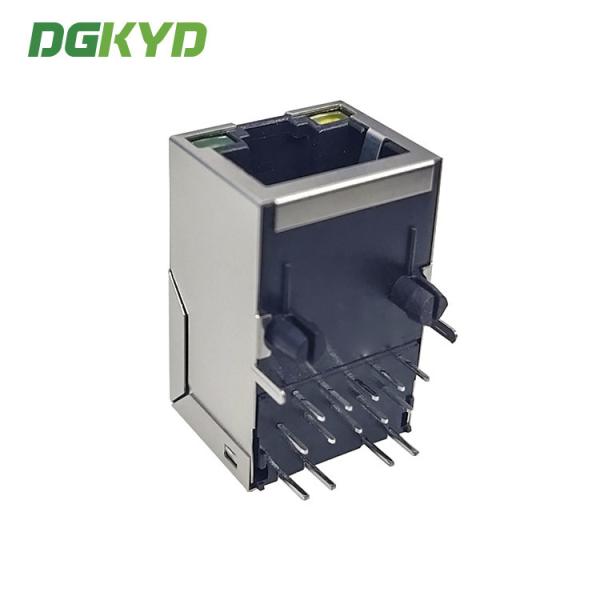ÉTIQUETTE d'interface réseau de DGKYD311Q106AB2A4DN RJ45 VERS LE HAUT de bouclier lumineux par interface modulaire de carte PCB de Jack Single Port