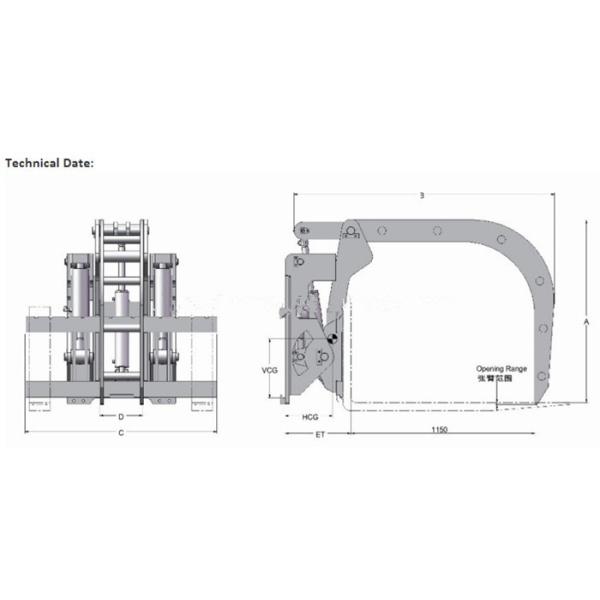 Reliable Steel Pipe Clamp , Forklift Truck Lifting Attachments For Handling Cylindrical