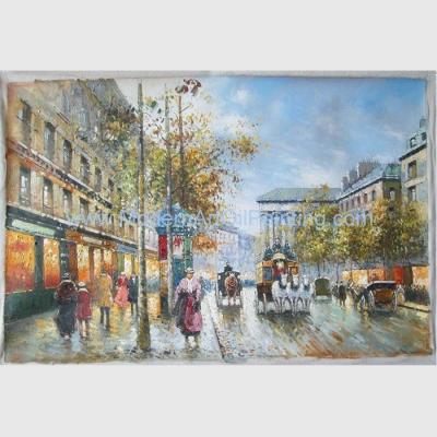 Home Decor Handmade Paris Oil Painting Canvas Streetscape Painting