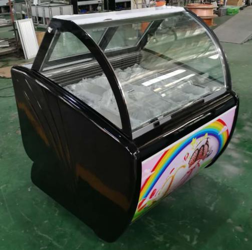 R202a Ice Cream Display Machine 10 / 12 Pans Gelato Freezer For Supermarket
