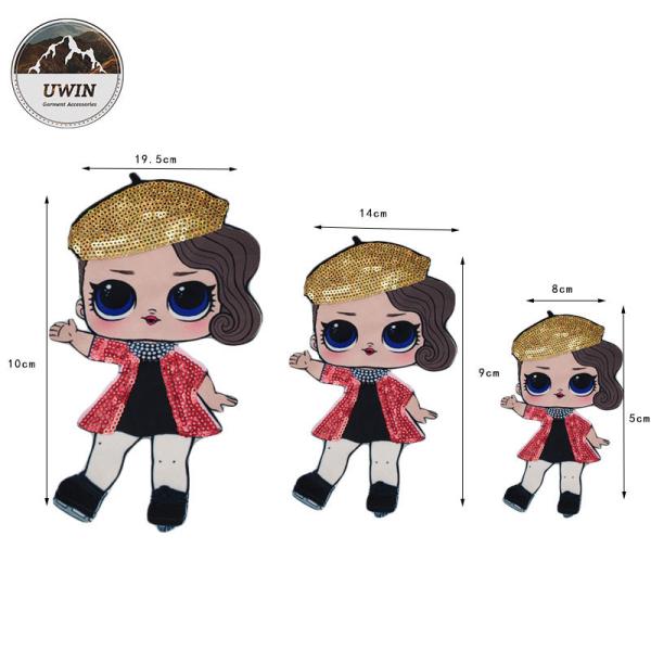 Customized Design Woven Badges No Minimum , LOL Sequin Embroidery Patch