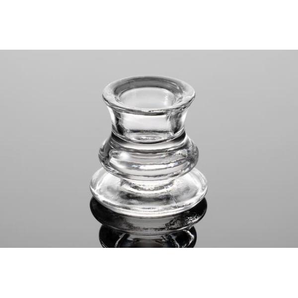 2 Inch Small Clear Glass Taper Candle Holders Lead Free Customized