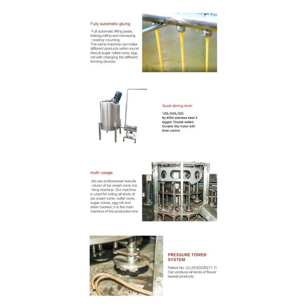 Stainless Steel Automatic Waffle Basket Making Machine With Replaceable Molds