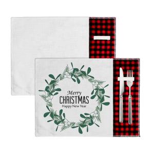 Manteles individuales de sublimación de lino en blanco, personalizados con