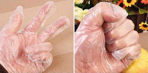 Домочадец выбил прозрачные устранимые перчатки кухни 0.7g/Pc