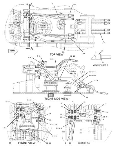 1940174 194-0174 1940177 194-0177 1940180 194-0180 Excavator Hydraulic Hose