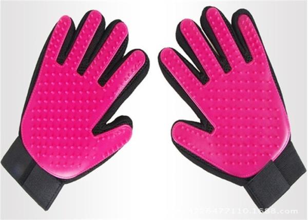 Silicone Pet Grooming Brush Glove , Pet Hair Cleaning Glove 23 * 17 Cm