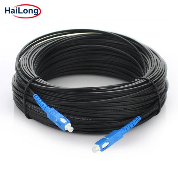 Flat FTTH 1 Core G657A LSZH Butterfly Cable , Drop Fiber Optic Cable