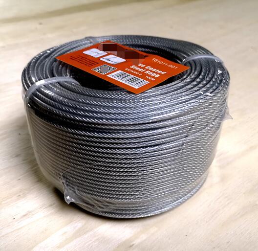 50 Metros/Bobina Cable de Acero Galvanizado Recubierto de Vinilo Transparente para Protección de Seguridad