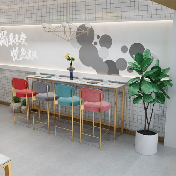 New Arrival Wholesale Cheap Modern Design Velvet Fabric Dining Chairs Tall Bar Chair