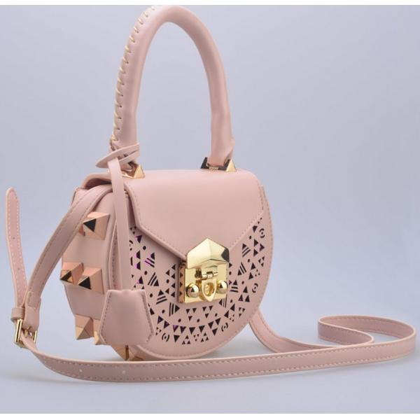 2016 Korean version of the new shoulder bag female fashion rivets hollow pattern portable diagonal package