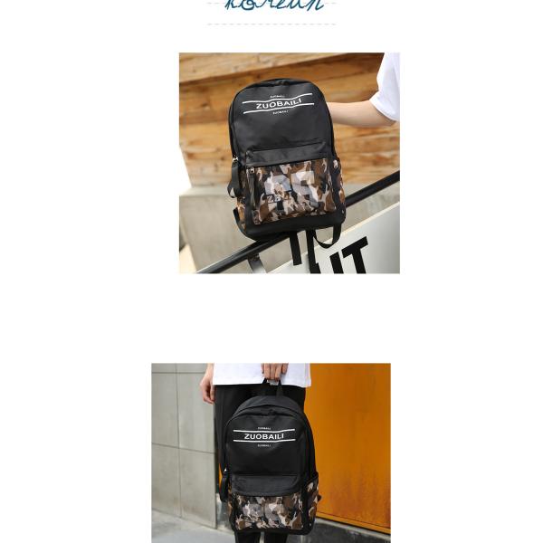Wholesale Men Casual Backpack School Bag For College Students Canvas Camouflage Youth Backpack