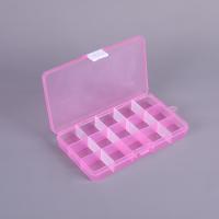 15 Grid Plastic Jewelry Organizer Box , Pink Removable Dividers Box