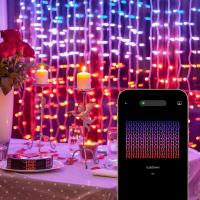 Luzes de cortina LED 12V RGBIC WiFi Bluetooth controlado Múltiplas cenas