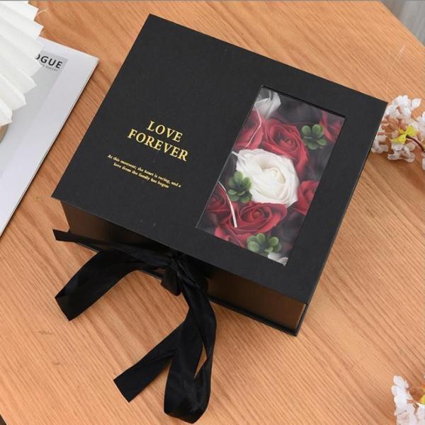 Rigid Cardboard Jewelry Flower Gift Packaging Box Custom Logo Printing