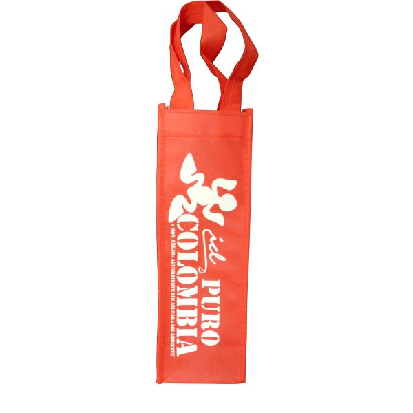 100g Red with white logo shopping non woven carry bag for wine
