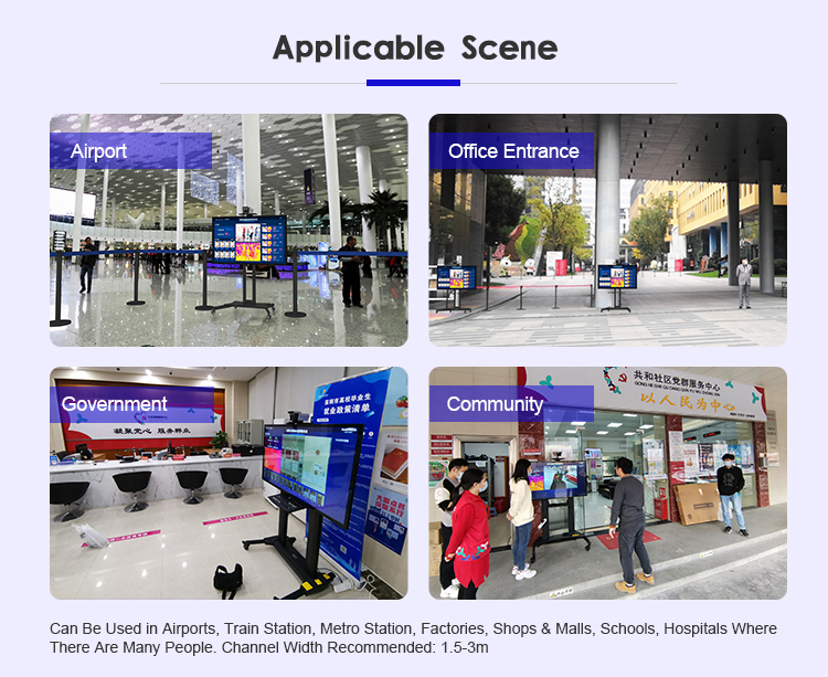 Киоск скрининга температуры Touchless терминала термометра распознавания лиц LCD