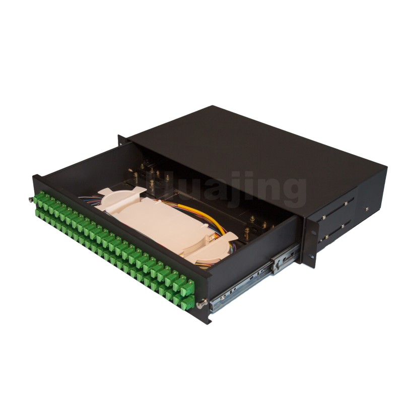 Drawer Type Optical Fiber Terminal Box 19 Inch 144 Cores With 4 Cable Entrance