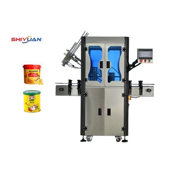 Automated Bottle Filling Machine 400W 1800mm Round Tin Can Lid Pressing Machine