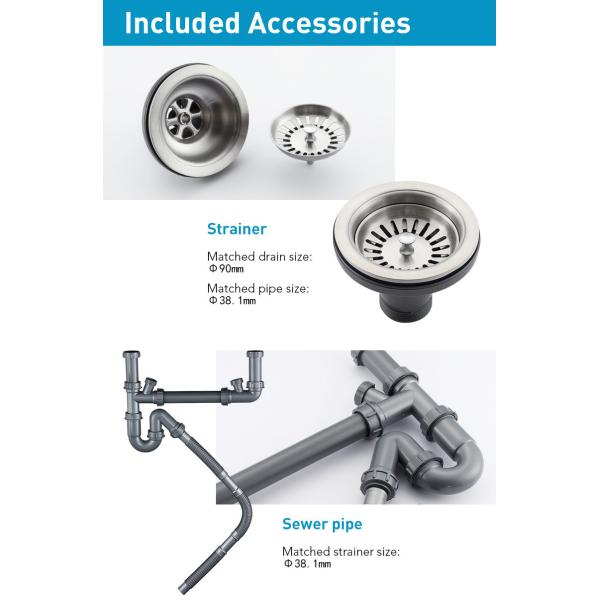 Modern Stainless Steel Kitchen Sink Double Bowl 18 Gauge For Laundry Room OEM