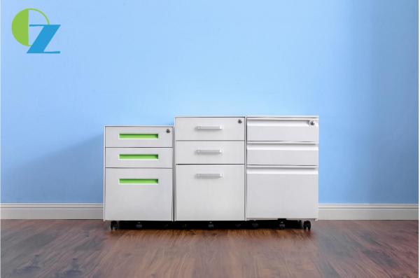Office Knock Down Metal 3 Drawer Mobile Pedestal File Cabinet With Wheels