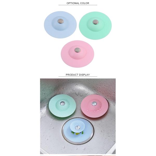 Durable Round Push Type Kitchen Silicone Sink Strainer , Factory Wholesale